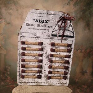 Alox Elastic Shoe Laces Store Display Card With All 14 Laces Shoe Laced on Top